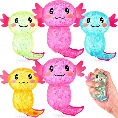 Glitter Axolotl Squishy | Sparkly Sugar-Filled Stress Fidget