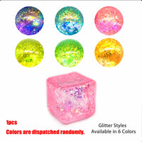 Glitter Ice Cube Squishy | Slow-Rising Stress Relief Fidget