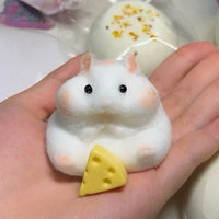 Fuzzy Hamster Taba Squishy | Soft Mochi Stress Relief Fidget