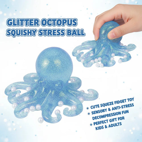 Glitter Octopus Squishy | Sparkly Stress Relief Fidget Toy