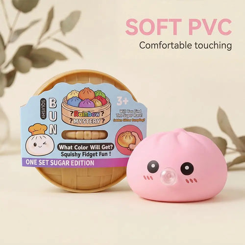 Bubble-Blowing Dumpling Squishy Toy | Soft Bao Bun Stress Relief Fidget