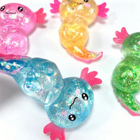 Glitter Axolotl Squishy Toy | Sparkly Salamander Stress Fidget