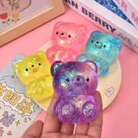 Glitter Gummy Bear Squishy | Cute Stress Relief Fidget Toy