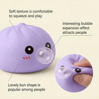 Bubble-Blowing Dumpling Squishy Toy | Soft Bao Bun Stress Relief Fidget