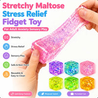 Glitter Ice Cube Squishy | Slow-Rising Stress Relief Fidget