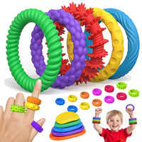 Textured Sensory Fidget Set | Silicone Rings & Bracelets
